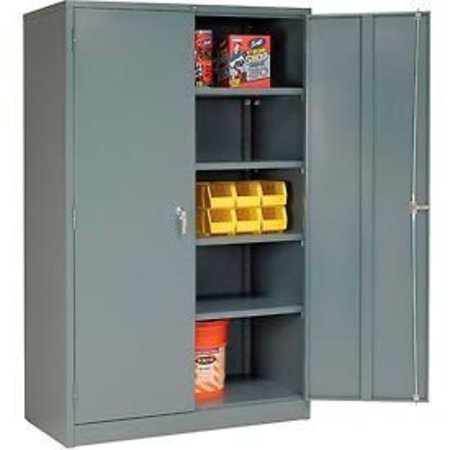 GLOBAL EQUIPMENT Storage Cabinet, Turn Handle, 48"Wx24"Dx78"H, Gray, Assembled 603600GY